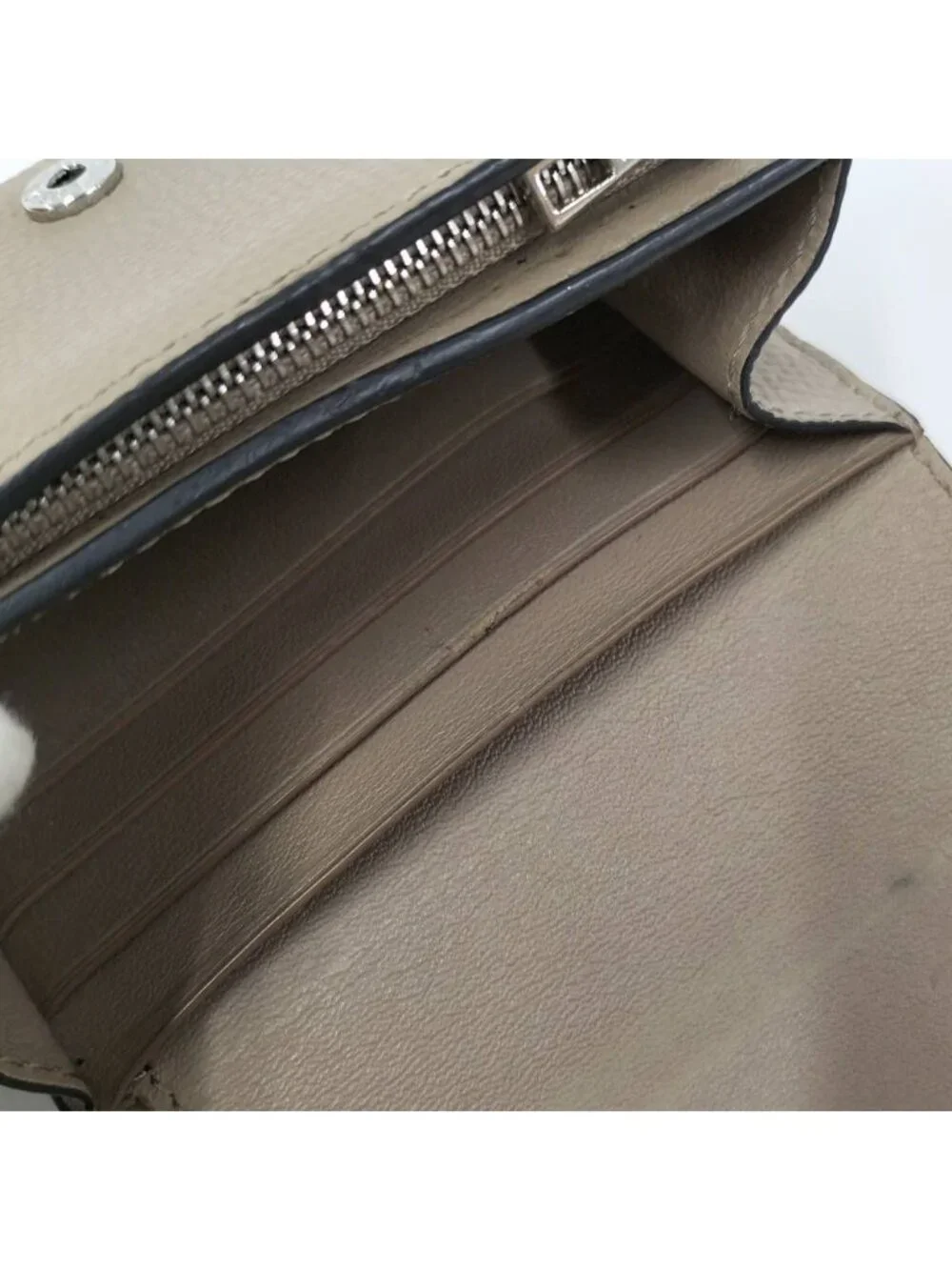 Loewe Compact Wallet Leather Beige